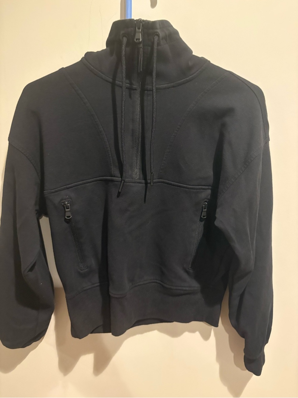 Old Navy Active Dynamic Fleece Black Half-Zip Pullover Size S